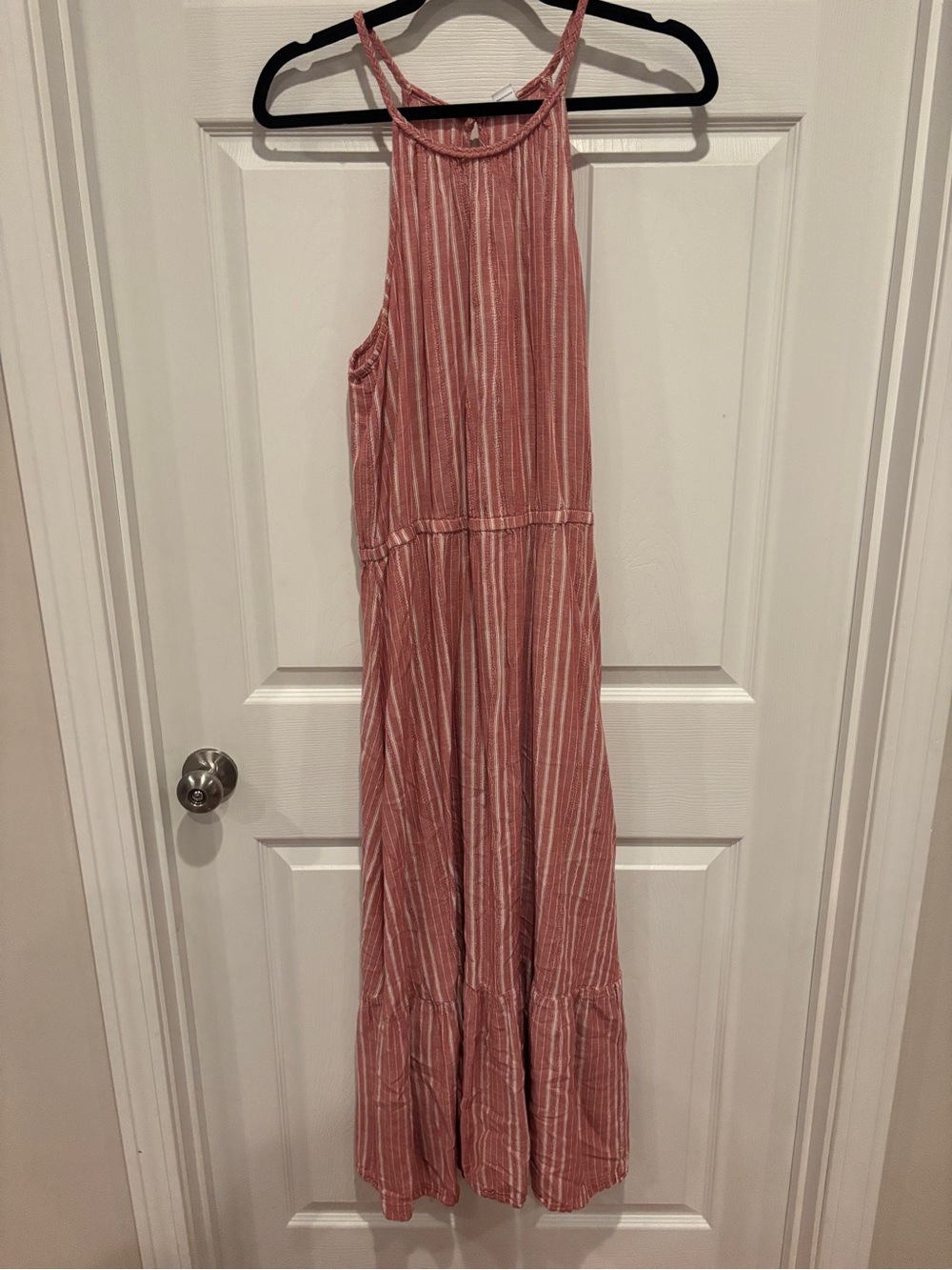 Sleeveless Pink Striped Maxi Dress - Lightweight Summer Style